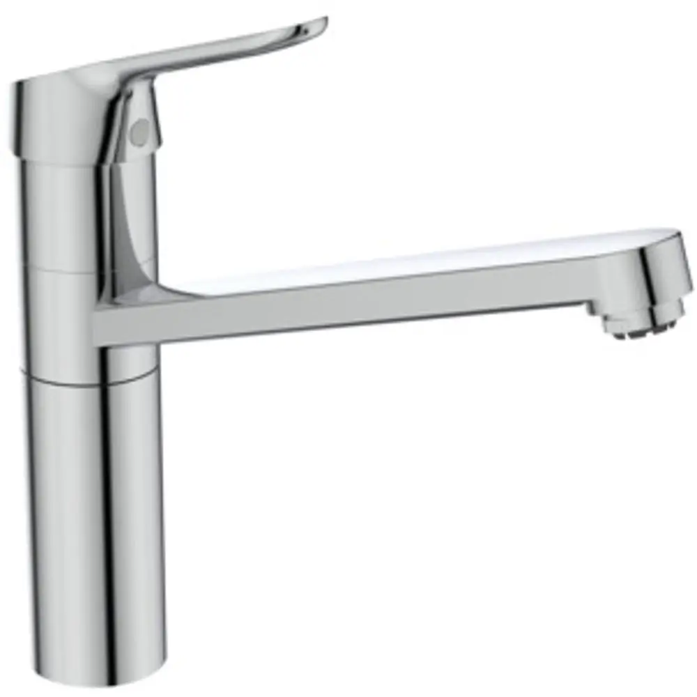 Küchenarmatur von Ideal Standard in Chrom, mit einem hohen Rohrauslauf und einem funktionalen Auslauf. Entwurf geeignet für moderne Kücheneinrichtungen.